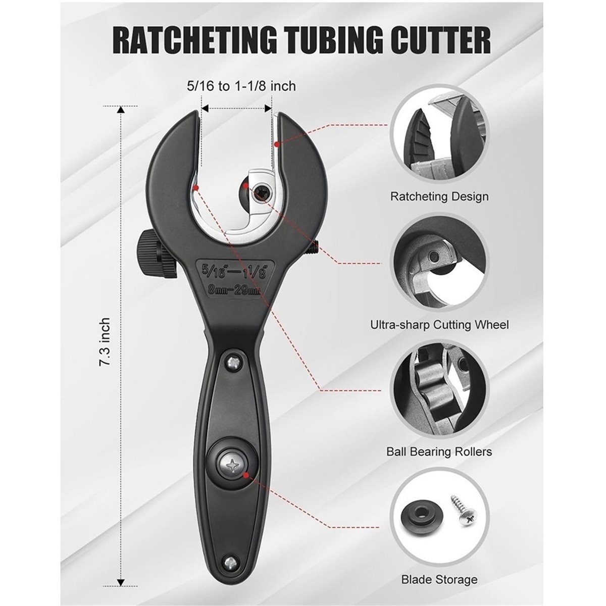 Pipe Cutter Ratchet - Kit de coupe-tubes à cliquet, coupe-tubes